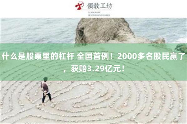 什么是股票里的杠杆 全国首例！2000多名股民赢了，获赔3.29亿元！