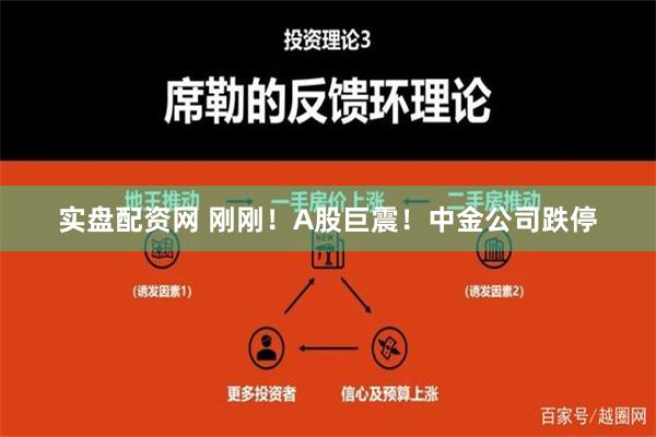 实盘配资网 刚刚！A股巨震！中金公司跌停